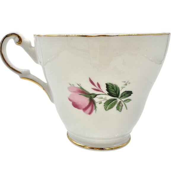 Regency English Bone China Pink Floral Teacup Saucer England Fine Porcelain - Picture 8 of 10